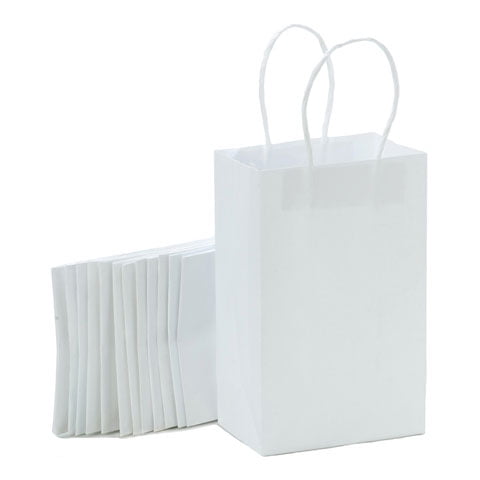 Paper Bag - White - 3.25 x 5.25 x 8.375 inches - 8 pieces