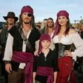 thumbnail image 4 of Alaiyaky 7 Pcs Pirate Accessories Set, Adult Captain Costume, Pirate Headscarf, Earrings,Ring,Eye Patch,Necklace,Bracelet,Hip Scarf for Halloween Cosplay Party, 4 of 7