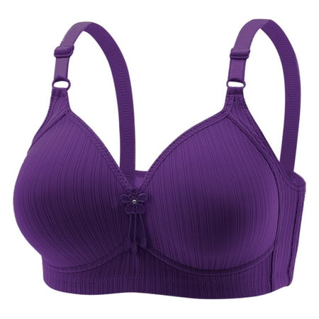 (2-Pack) Puawkoer Women s New Comfortabley Womens Bras Push Up Front Closure Large Size Underwear for Bras for Women Strapless Middle and Elderly People Plus Size Sp
