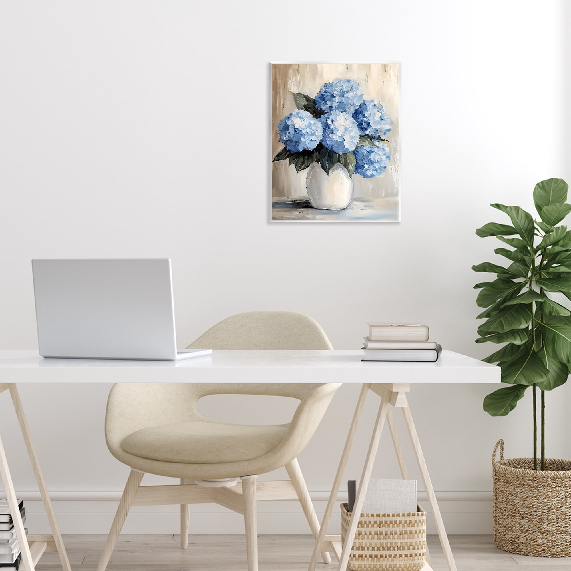 Stupell Industries Painted Hydrangeas in White Vase Wall Plaque Art, design by Creative Studio