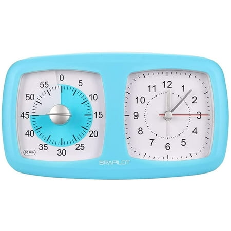 HUACA Kids Visual Timer Analog Alarm Clock Desk, Silent Non Ticking