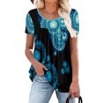 thumbnail image 6 of ONLYSHE Casual Summer Loose T Shirt For Womens Botton Down Blouse Short Sleeve Flare Tunic Tops, 6 of 7