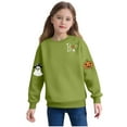 thumbnail image 5 of Girls' Fashion Tops New Halloween Ghost Pumpkin Sweatshirts for Girls Lightweight Cute Spooky Graphic Crewneck Pullover Tops Green 4 Y, 5 of 6