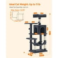 thumbnail image 4 of 44.1'' Cat Tree Tower for Indoor Cats ,Multi-Level Cat Condo Cat Furniture with Scratching Posts,Smoky Gray, 4 of 11