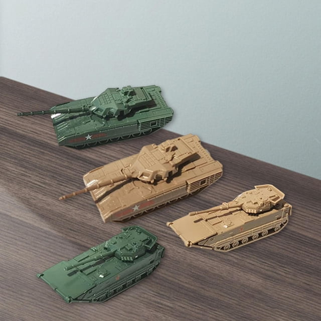 Kit de construcción de modelos de tanque 1/144, rompecabezas 4D, modelo de tanque para actividades al aire libre - Conjunto de 4 modelos para armar