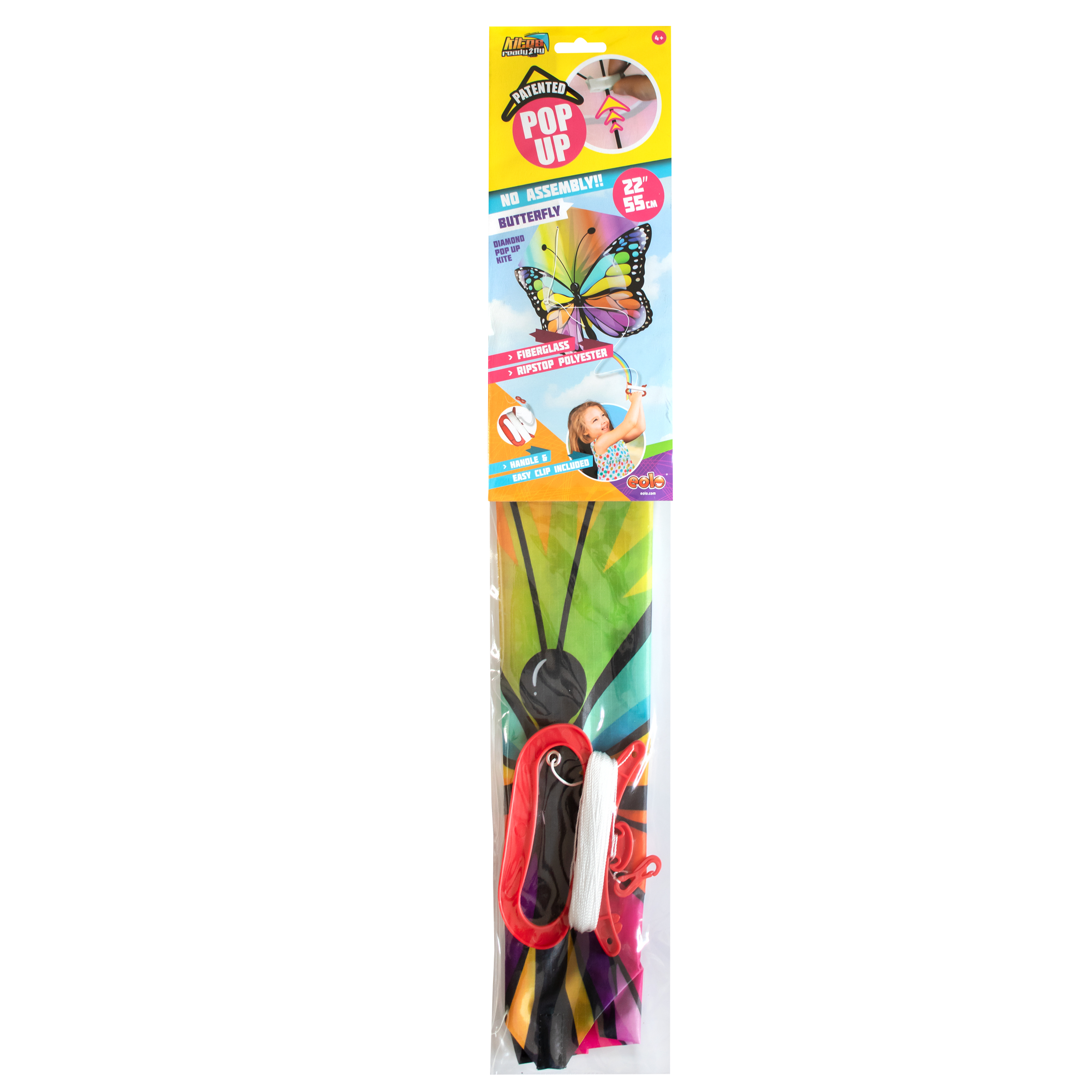 EOLO KITES Ready2Fly 22 in POP UP Butterfly Kite with Sport Bag!  Ages 4+