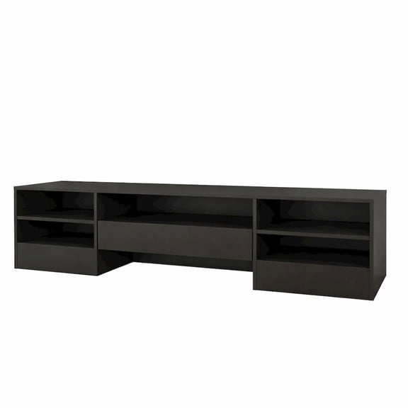 Nexera Modern Rustik TV Stand for TVs up to 80 inches, Black