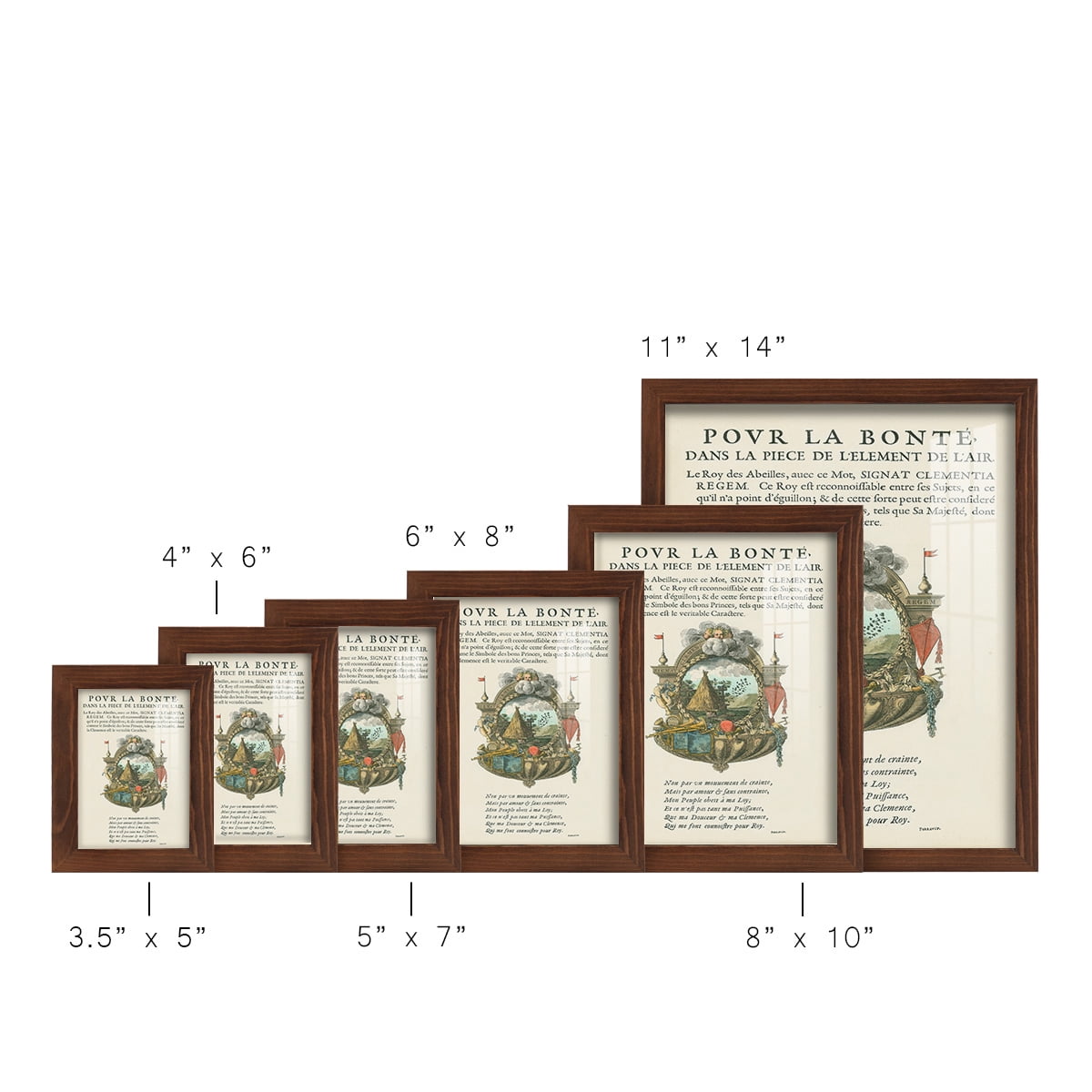 Printed Embellished Bookplate III - Framed Print w/glass - Chestnut