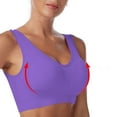 thumbnail image 5 of Brglopf Womens Seamless Sports Yoga Bra Wireless Supportive Bra Push Up Comfort Soft No Underwire Full Coverage T-Shirt Bra 3 Pack-Purple/Orange/Black 4XL, 5 of 8