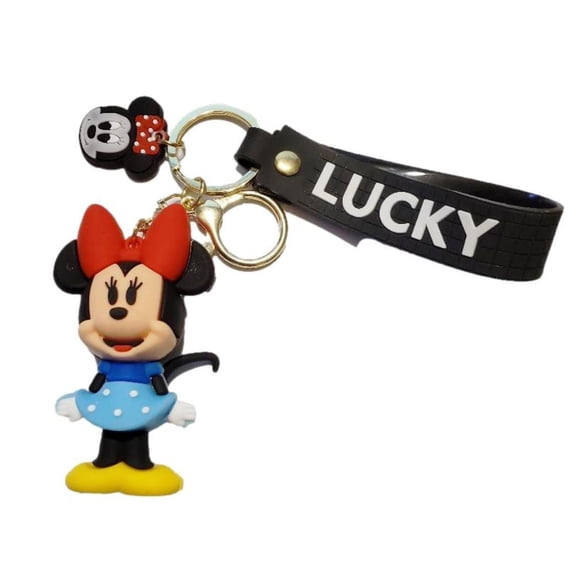 Minnie Mouse Cartoon Character Silicone 3D Charm Keychain Keyring