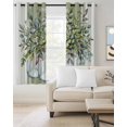 thumbnail image 2 of Eucalyptus Green Blackout Curtains, Light Blocking Print Window Curtains, Vintage Bottle Succulents Stripes Thermal Insulated Window Drapes for Living Room Kitchen Cafe 2 Panels, 104"W x 52"L, 2 of 9