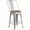 Silver, variant on Flash Furniture 24" High White Metal Counter Height Stool with Back and Wood Seat