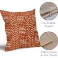 thumbnail image 4 of Burnt Orange Decorative Pillow Covers 16x16 Inch Set of 2, Boho Cream Dots Herringbone Striped Pattern Bohemian Print Throw Pillow Cases Outdoor Cushion Covers Modern Farmhouse Sofa Couch Bed Decor, 4 of 6
