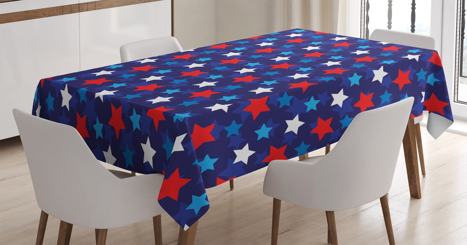 GOODOLD Rectangle Tablecloth Bald Eagle with American Flag Wrinkle Resistance Polyester Table Cover for Dining Table Kitchen Decor 60x90 Inch-Independence Day