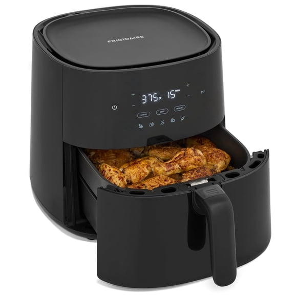 Frigidaire 5.3 QT. Air Fryer with Touch Controls, 3-in-1 Air Fry, Bake, and Reheat, 400°F, Non-Stick, Black