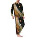 thumbnail image 2 of Balery Abstract Gold Floral Galaxy Pijama para Hombre de Dos Piezas con Manga Larga, Conjunto de Dormir y Descanso Suave con Bolsillos-Large, 2 of 7