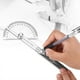 thumbnail image 5 of Regla de medición con brazo transportador de acero inoxidable de 0 a 180 grados, herramienta de medición con buscador de ángulos giratorio, 5 of 8