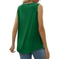 thumbnail image 4 of QAFOPEH Women Square Neck Sleeveless Pleated Solid Color Tank Top, 4 of 4