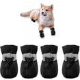 thumbnail image 1 of Chaussures Chien Antidérapantes(4, Noir),Botte pour Chien，Protecteur de Patte, Ces Boots de Chien Confortables à Semelle Souple sont Dotées de Sangles Réfléchissantes, 1 of 5