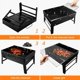 thumbnail image 4 of Estrela Grill, Parrilla de carbón portátil plegable para exteriores, parrilla de humo de acero inoxidable para picnic, jardín, patio, camping, viajes, adecuada para 2-5 personas (36 x 29 x 7,5 cm), 4 of 5