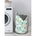 thumbnail image 3 of Winter Laundry Bag, Design of People in the Park During Christmas Season, Hamper Basket with Handles Drawstring Closure for Laundromats, 13" x 19", Seafoam Multicolor, by Ambesonne, 3 of 4