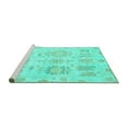 thumbnail image 2 of Ahgly Company Machine Washable Indoor Rectangle Oriental Turquoise Blue Traditional Area Rugs, 8' x 12', 2 of 4