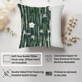thumbnail image 2 of Ethan Taylor Botanical Throw Pillow Soft Cushion Cover 'Zen Japanese Garden III Botanicals Asian Plants' Pattern Decorative Square Accent Pillow Case, 16x16 Inches, Green, White, 2 of 5