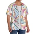 thumbnail image 2 of Goofa Abstract Marble Texture Printed Men's Casual Short-sleeved Shirt,Lightweight Breathable Button-down,Summer Casual men's top,Versatile Fashion shirt-X-Large, 2 of 7