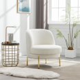 thumbnail image 1 of Upholstered Accent Chair for Living Room, Curved Backrest Reading Chair Single Sofa, Green My Lux Decor Round, 1 of 10