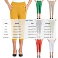 thumbnail image 3 of IUYRTFE Women Solid Color Elastic Waist Straight Leg Capri Pants with Pockets Casual Summer Trousers, 3 of 5
