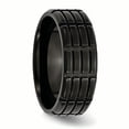 thumbnail image 4 of Stainless Steel Black Plated 8mm Ring Wedding Man  For Dad Mens  For Him, 4 of 10
