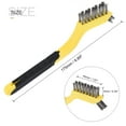thumbnail image 3 of Uxcell Wire Brush Set Nylon/Stainless Steel/Brass Brushes Yellow Black Curved Handle, 3 Count, 3 of 6