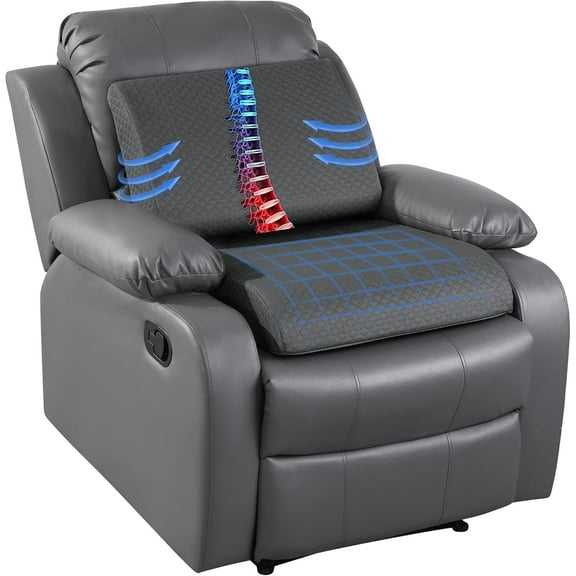 Extra Thick Recliner Chair Cushion with Lumbar Support Pillow for Elderly, 4.5" High Density Foam Seat Cushion, Breathable Fabric, 20"x20" Extra Large & Non-slip for Recliner, Office, Dark Grey