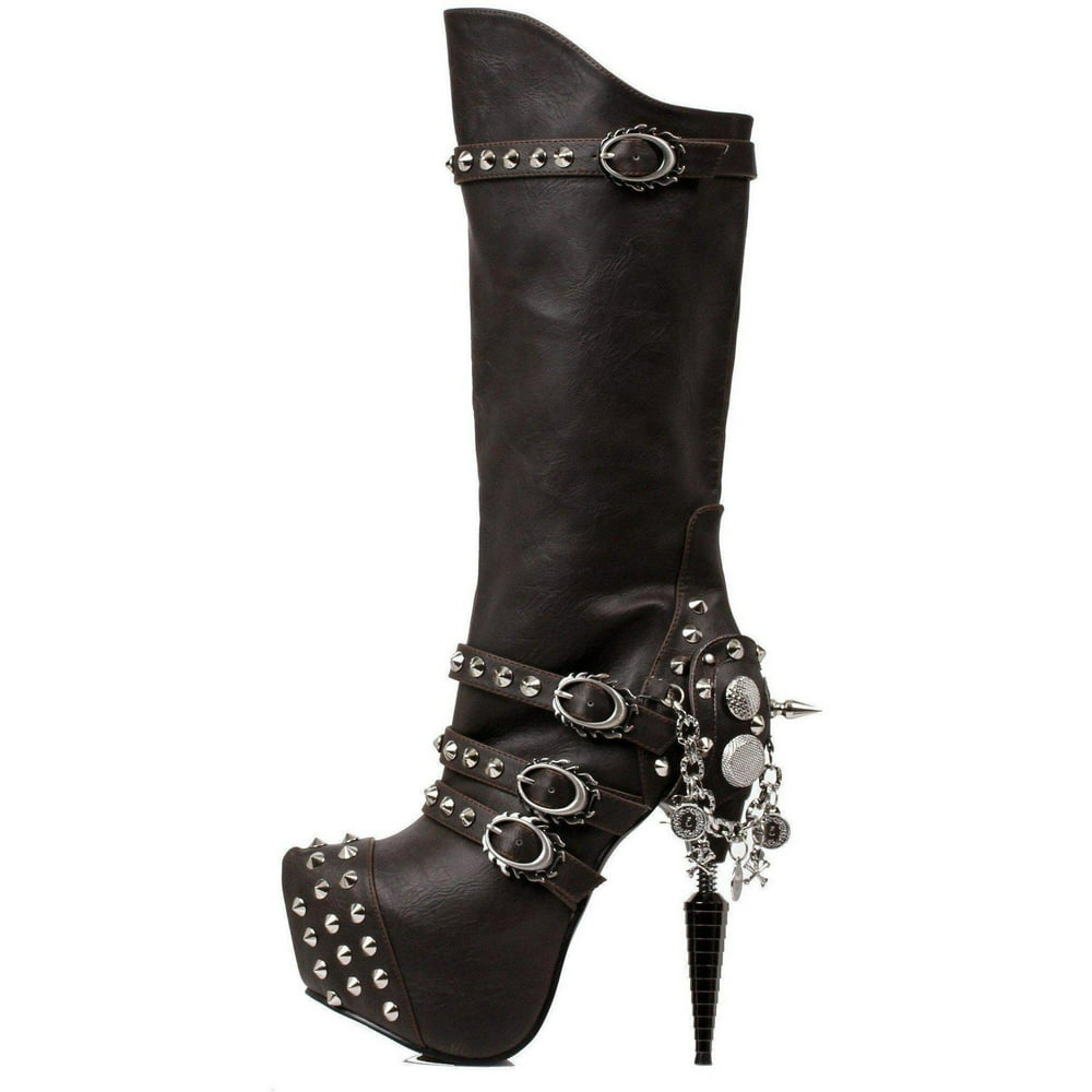 Hades - Hades Shoes H-Valda Knee High 6 stacked heel and 1 inch hidden ...