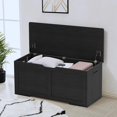thumbnail image 5 of 39.4" Storage Chest, Wooden Storage Bench, Lift Top Toy Chest with 2 Safety Hinges, Large Toy Box, Entryway Bench for Living Room, Bedroom, Black, 5 of 18
