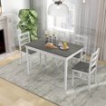 thumbnail image 3 of Costway 5-Piece Dining Set Solid Wood Kitchen Furniture with Rectangular Table & 4 Chairs Grey, 3 of 10