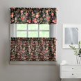 thumbnail image 2 of Pioneer Kitchen Curtains and Valance Set 24 Inch Tier Red Rose with Green Leaf Curtains Small Drapes for Cafe Living Room Bathroom Farmhouse 3 Pieces Set Rod Pocket, 2 of 6