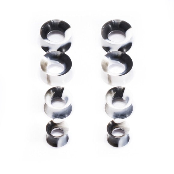 Pair of Marble Design Thin Silicone Flexible Ear Plugs