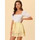 thumbnail image 4 of INSPIRE CHIC Minifalda A Capas De Gasa Con Estampado Floral Para Mujer Amarillo XL, 4 of 4