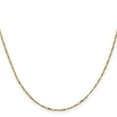 thumbnail image 2 of 14K Yellow Gold Figaro Chain Necklace 24 inch 1.25 mm Flat with Spring Pendant Ring, 2 of 4