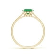 thumbnail image 2 of ANGARA Natural Oval Solitaire 1.1 ct Emerald Cocktail Ring in 14K Yellow Gold for Women (Size-8x6mm) | May Birthstone, Birthday, Anniversary, Jewelry Gift for Women | Natural Emerald Ring, 2 of 10