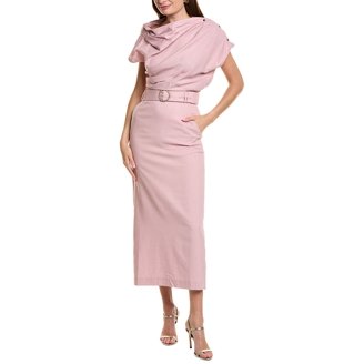 chinese dress ladies Bgl Chocolate Brown Midi Dress in 100% Cotton – Flutter Sleeve Cutout Dress with Smocked Back and Pockets main image 1