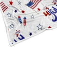 thumbnail image 6 of Throw Blankets, 4th of July Throws, American Stars on Red White Luxury Ultra Soft Flannel Bed Blanket Color Block USA Flag Cozy Warm Fleece Cover for Sofa Couch Chair, 6 of 6