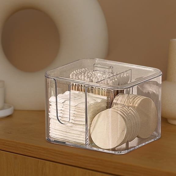 CRILSTYLEO 1Pc Convenient Cotton Swab Storage Box with Protective Lid for Cosmetics and Bathroom