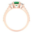 thumbnail image 4 of 1.88 ct Emerald Cut Simulated Emerald 3 Stone 18K Rose Gold Womens Engagement Ring, 4 of 5