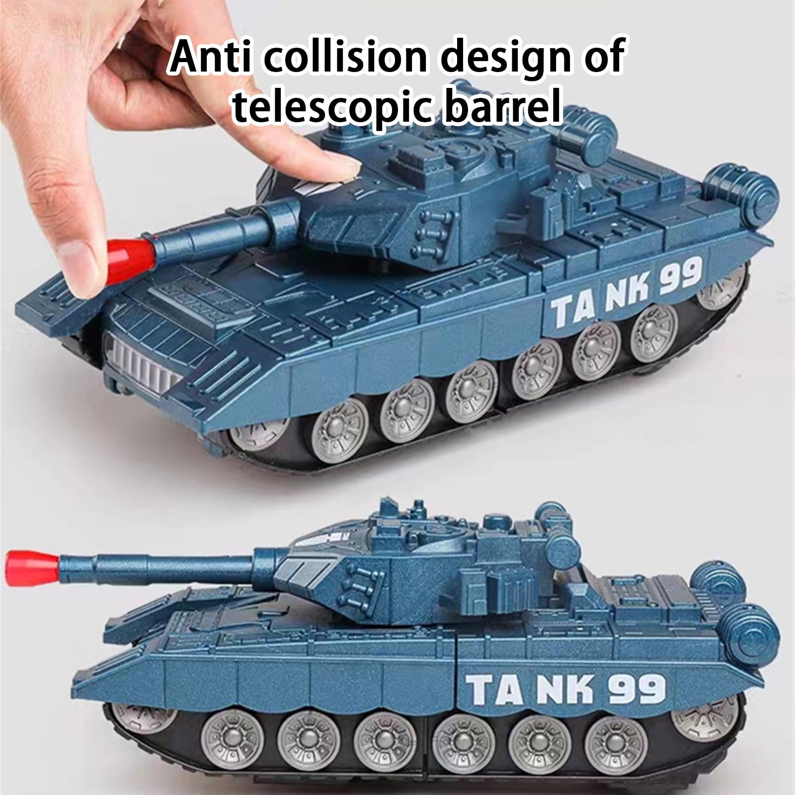 Fufafayo 2Pcs Universal Deformation Tank CarToy, Transforming Robot Vehicle with Light and Sound, Simulation Model Glow in The Dark, Tracked Wheels Motorized Action Figure for BoysKidsGift