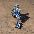 thumbnail image 3 of Flmtop Bague Réglable Élégant Design Ouvert Trois Papillons Bleus Bague Bijoux pour Fête, 3 of 10