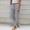 *Gray, variant on Women's Striped Linen Blend Drawstring Waist Cropped Trousers,Casual Pants with Pockets for Summer Green,Women's Plus M