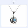 thumbnail image 2 of Abbraccia Colgante de pentagrama y luna con cristal lavanda, cadena de aleación oscura, joya llamativa para mujer, 2 of 6