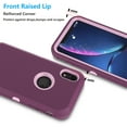 thumbnail image 4 of Njjex iPhone XR Cases, Sturdy Phone Case for iPhone XR 6.1", Full-Body Shockproof Protection Heavy Duty Armor Hard Plastic & Shock Absorption Rubber Rugged Bumper 3-in-1 Case Cover - Burgundy, 4 of 7